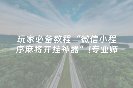 玩家必备教程“微信小程序麻将开挂神器”!专业师傅带你一起了解（详细教程）-抖音