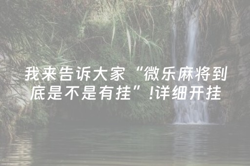 我来告诉大家“微乐麻将到底是不是有挂”!详细开挂教程-抖音