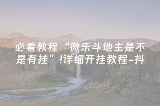 必看教程“微乐斗地主是不是有挂”!详细开挂教程-抖音