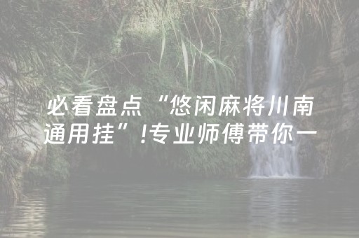 必看盘点“悠闲麻将川南通用挂”!专业师傅带你一起了解（详细教程）-抖音