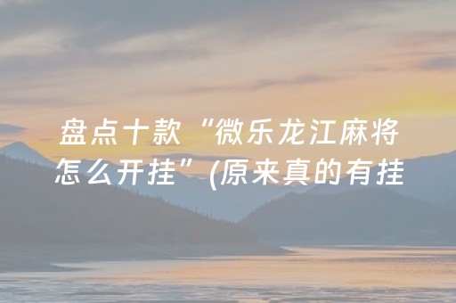 盘点十款“微乐龙江麻将怎么开挂”(原来真的有挂)-抖音