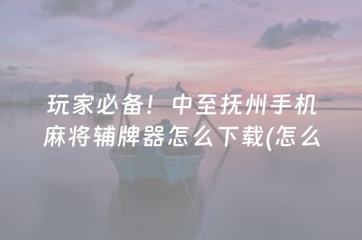 玩家必备！中至抚州手机麻将辅牌器怎么下载(怎么设置会赢)