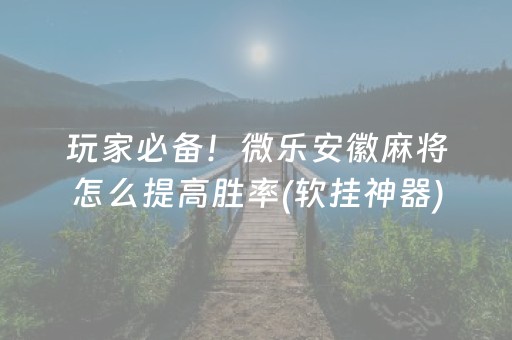 玩家必备！微乐安徽麻将怎么提高胜率(软挂神器)