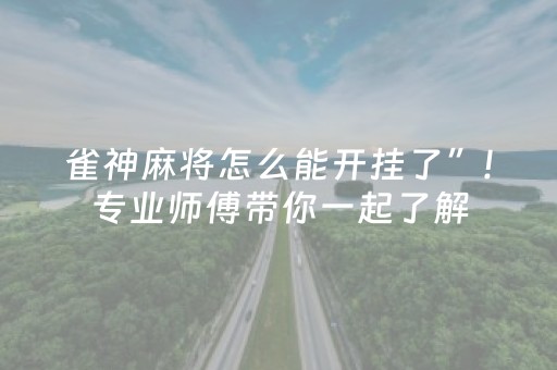 雀神麻将怎么能开挂了”!专业师傅带你一起了解（详细教程）-抖音