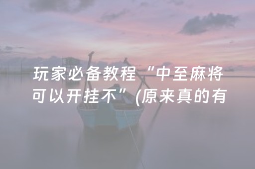 玩家必备教程“中至麻将可以开挂不”(原来真的有挂)-抖音