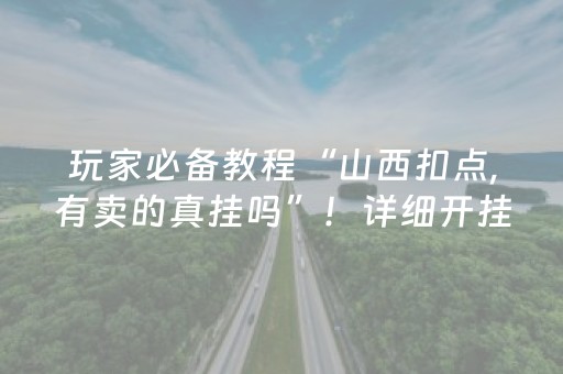 玩家必备教程“山西扣点,有卖的真挂吗”！详细开挂教程（确实真的有挂)-抖音