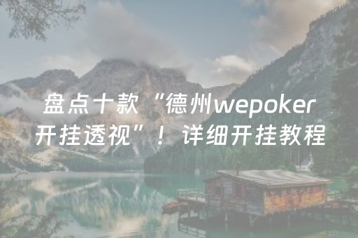 盘点十款“德州wepoker开挂透视”！详细开挂教程（确实真的有挂)-抖音