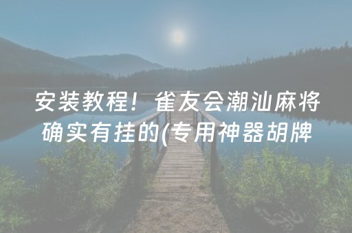 安装教程！雀友会潮汕麻将确实有挂的(专用神器胡牌技巧)