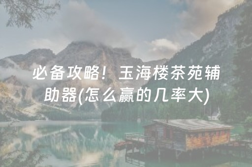 必备攻略！玉海楼茶苑辅助器(怎么赢的几率大)