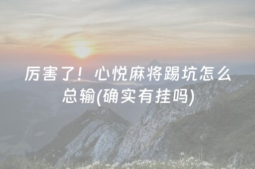 厉害了！心悦麻将踢坑怎么总输(确实有挂吗)