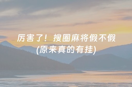 厉害了！搜圈麻将假不假(原来真的有挂)