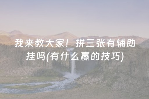 我来教大家！拼三张有辅助挂吗(有什么赢的技巧)