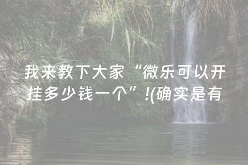 我来教下大家“微乐可以开挂多少钱一个”!(确实是有挂)-抖音