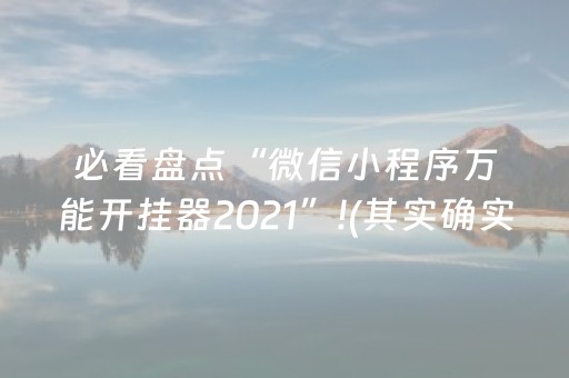 必看盘点“微信小程序万能开挂器2021”!(其实确实有挂)-抖音