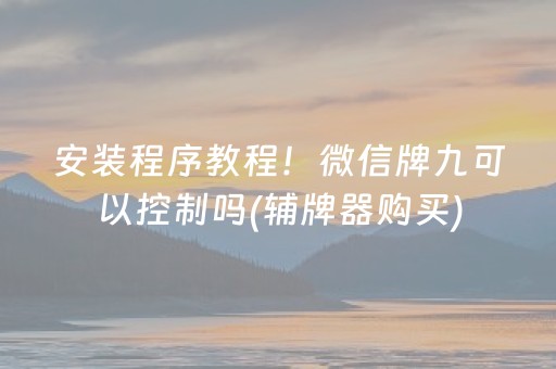 安装程序教程！微信牌九可以控制吗(辅牌器购买)