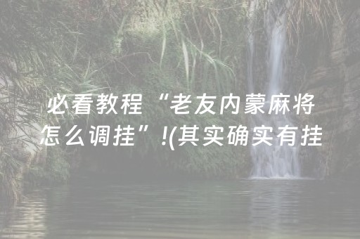 必看教程“老友内蒙麻将怎么调挂”!(其实确实有挂)-抖音