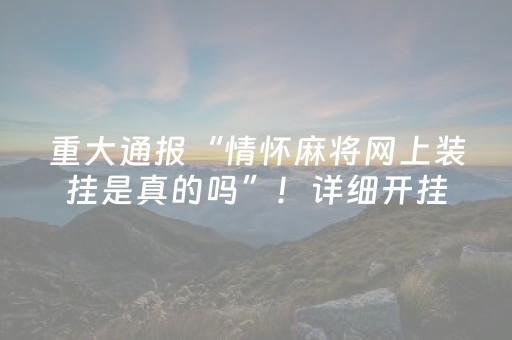 重大通报“情怀麻将网上装挂是真的吗”！详细开挂教程（确实真的有挂)-抖音