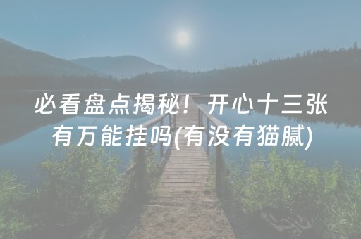 必看盘点揭秘！开心十三张有万能挂吗(有没有猫腻)