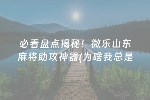 必看盘点揭秘！微乐山东麻将助攻神器(为啥我总是输)