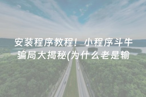 安装程序教程！小程序斗牛骗局大揭秘(为什么老是输呢)