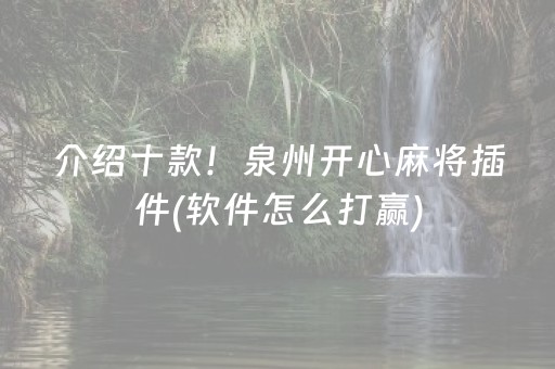 介绍十款！泉州开心麻将插件(软件怎么打赢)