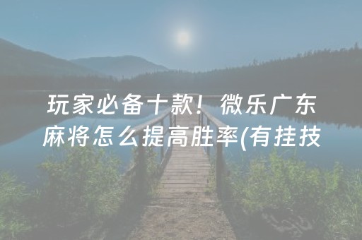 玩家必备十款！微乐广东麻将怎么提高胜率(有挂技巧辅助器)