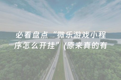 必看盘点“微乐游戏小程序怎么开挂”(原来真的有挂)-抖音