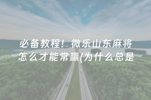 必备教程！微乐山东麻将怎么才能常赢(为什么总是输)