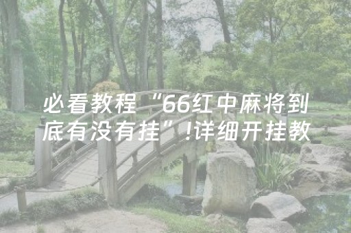 必看教程“66红中麻将到底有没有挂”!详细开挂教程-抖音