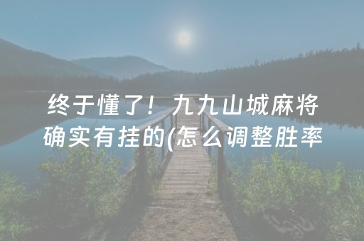 终于懂了！九九山城麻将确实有挂的(怎么调整胜率)