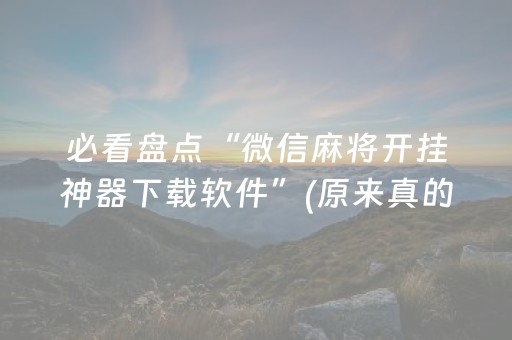 必看盘点“微信麻将开挂神器下载软件”(原来真的有挂)-抖音