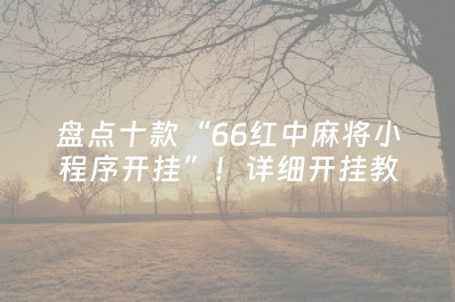 盘点十款“66红中麻将小程序开挂”！详细开挂教程（确实真的有挂)-抖音