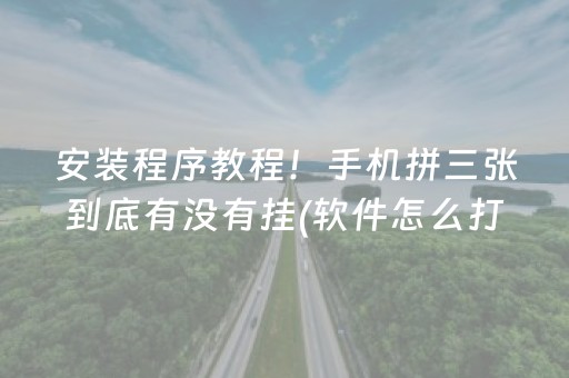 安装程序教程！手机拼三张到底有没有挂(软件怎么打赢)