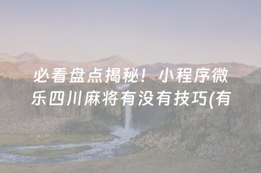 必看盘点揭秘！小程序微乐四川麻将有没有技巧(有什么赢的技巧)