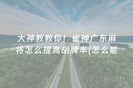 大神教教你！雀神广东麻将怎么提高胡牌率(怎么能让胜率高)