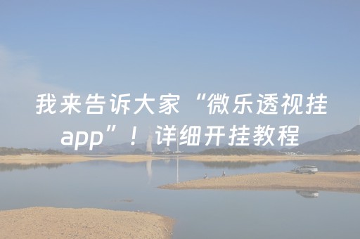 我来告诉大家“微乐透视挂app”！详细开挂教程（确实真的有挂)-抖音