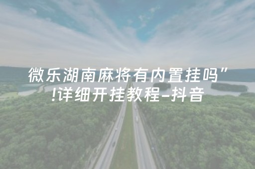 微乐湖南麻将有内置挂吗”!详细开挂教程-抖音