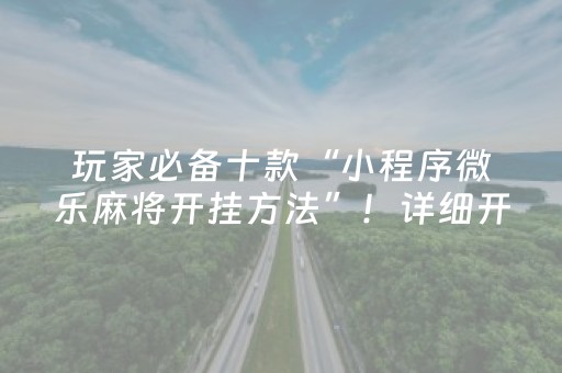 玩家必备十款“小程序微乐麻将开挂方法”！详细开挂教程（确实真的有挂)-抖音