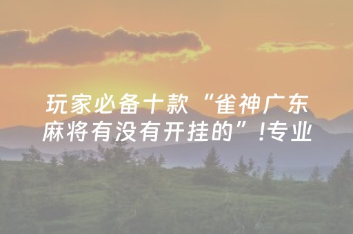 玩家必备十款“雀神广东麻将有没有开挂的”!专业师傅带你一起了解（详细教程）-抖音