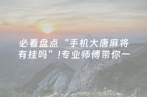 必看盘点“手机大唐麻将有挂吗”!专业师傅带你一起了解（详细教程）-抖音