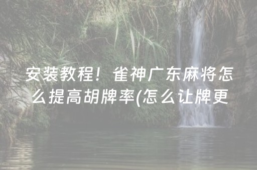 安装教程！雀神广东麻将怎么提高胡牌率(怎么让牌更好)