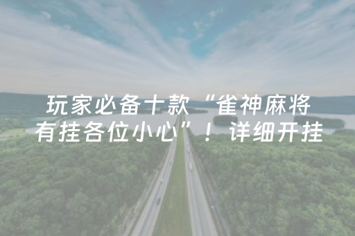 玩家必备十款“雀神麻将有挂各位小心”！详细开挂教程（确实真的有挂)-抖音