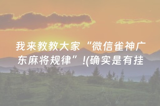 我来教教大家“微信雀神广东麻将规律”!(确实是有挂)-抖音