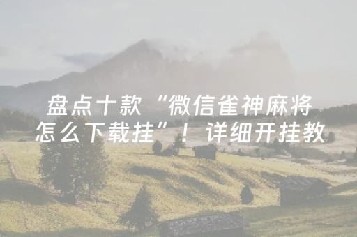 盘点十款“微信雀神麻将怎么下载挂”！详细开挂教程（确实真的有挂)-抖音