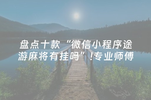 盘点十款“微信小程序途游麻将有挂吗”!专业师傅带你一起了解（详细教程）-抖音