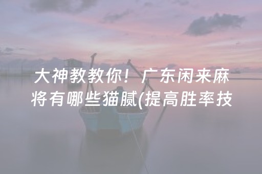 大神教教你！广东闲来麻将有哪些猫腻(提高胜率技巧)