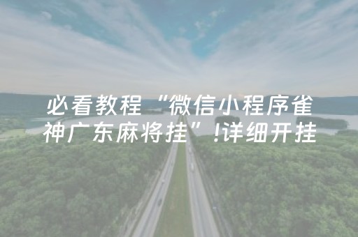 必看教程“微信小程序雀神广东麻将挂”!详细开挂教程-抖音