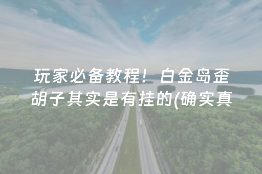 玩家必备教程！白金岛歪胡子其实是有挂的(确实真的有挂)