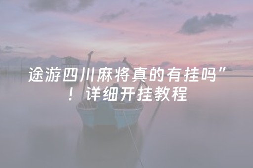 途游四川麻将真的有挂吗”！详细开挂教程（确实真的有挂)-抖音