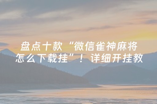 盘点十款“微信雀神麻将怎么下载挂”！详细开挂教程（确实真的有挂)-抖音